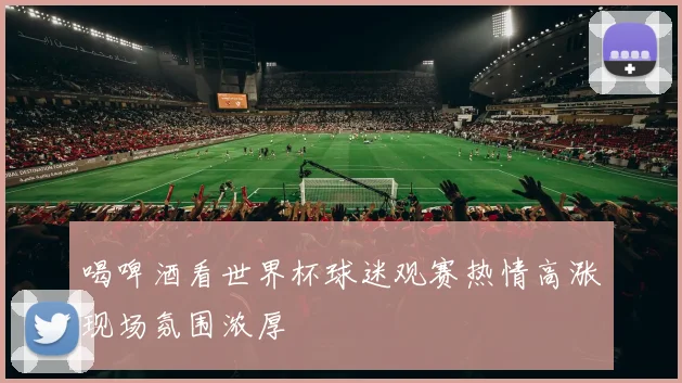 喝啤酒看世界杯球迷观赛热情高涨现场氛围浓厚